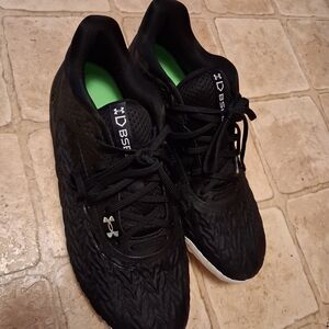 Under Armour Men’s Black Athletic Shoes with Green Insoles